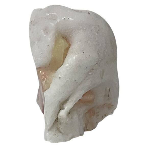 Milk Glass Pink Swirl Art Glass Cullet Glowing Uranium Manganese Slag #5GM53 - Picture 5 of 8